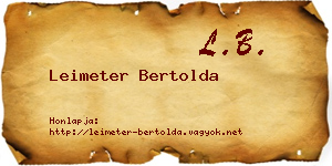 Leimeter Bertolda névjegykártya